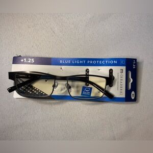 Dark Gray Men’s Reader Glasses W/ Blue Light Protection. Pouch Included